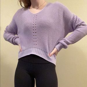 purple sweater